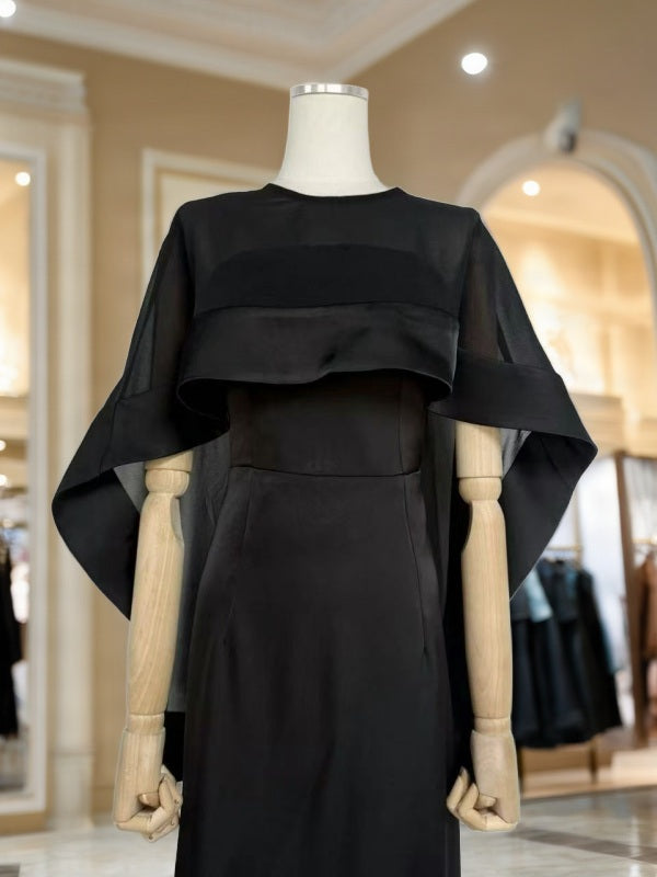 Cape Sleeve Maxi Gown with Structured Bodice mannequin view · nz-bg-v1