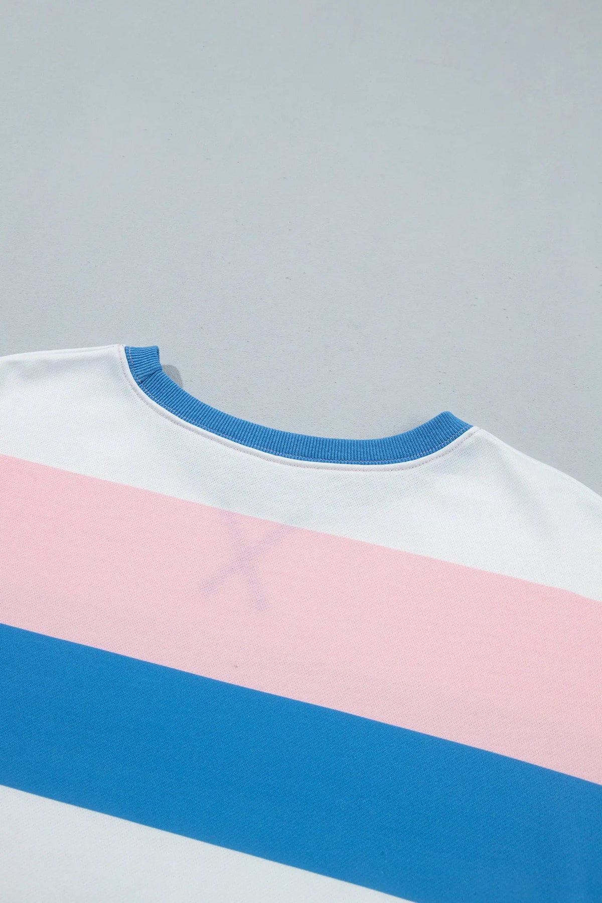Pink Stripe Side Split Oversized Long Sleeve Top detail view · nz-alt-v1