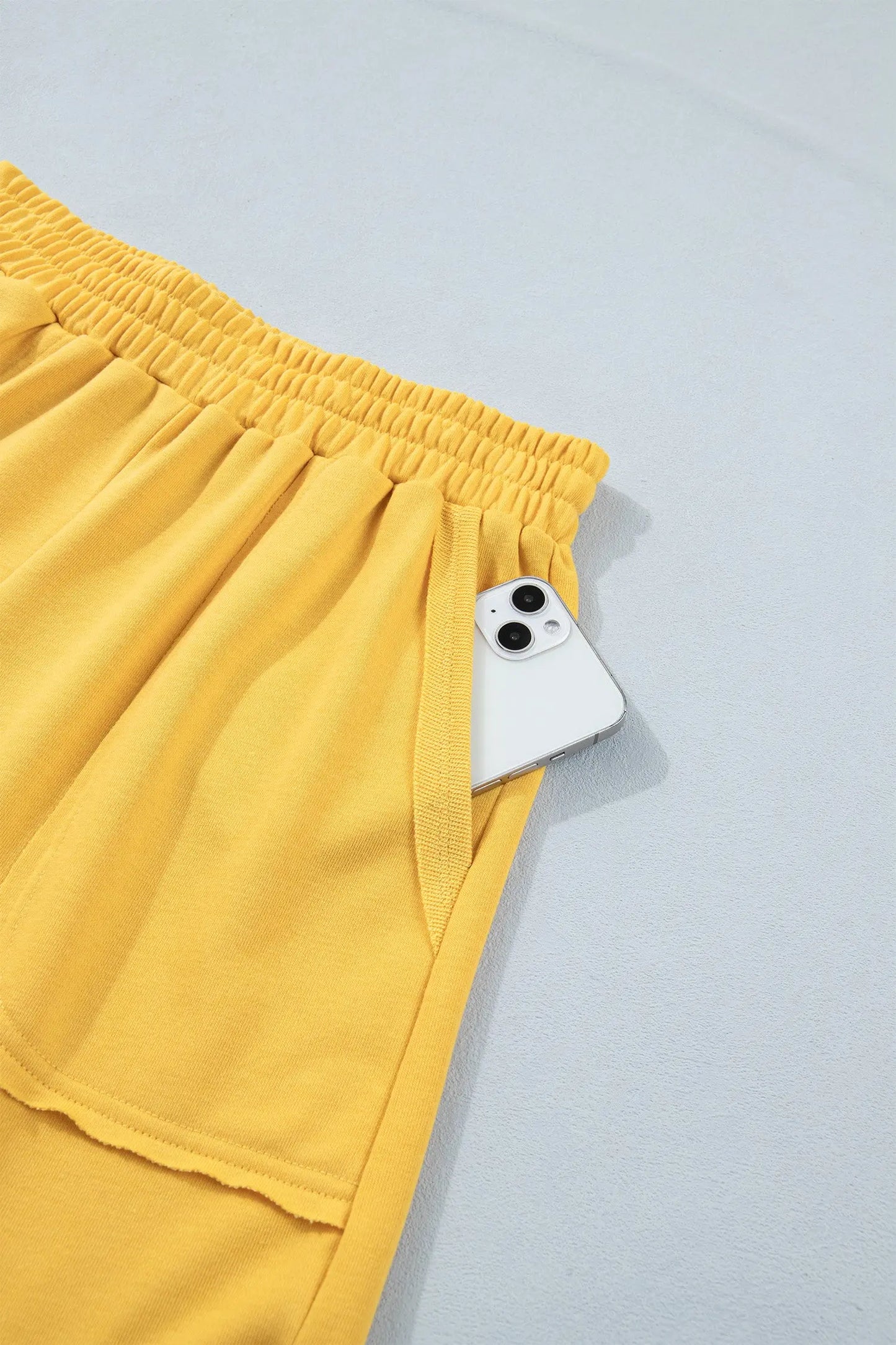 Banana Cream Loose Polo Tee Elastic Waist 2pcs Short Set Nataliz
