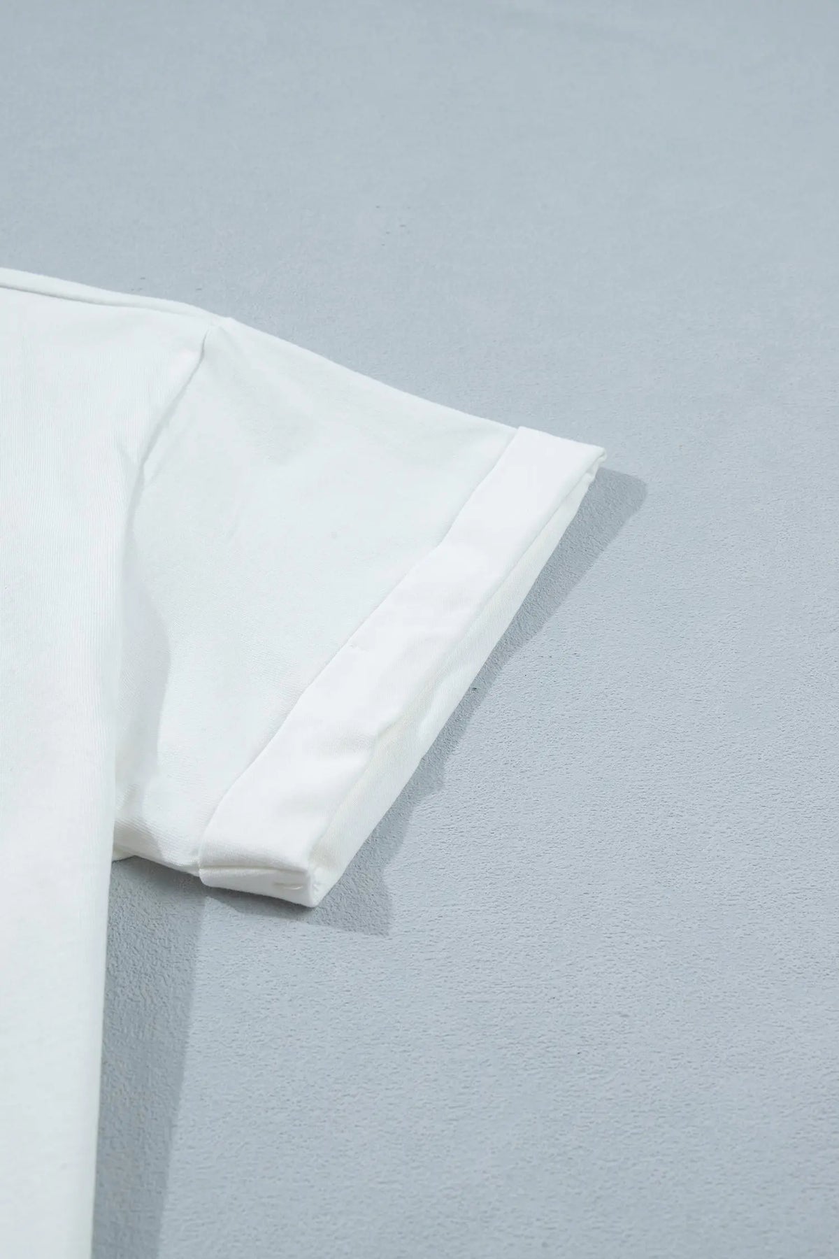 Cotton White Asymmetric Lace Hem Patchwork Tee