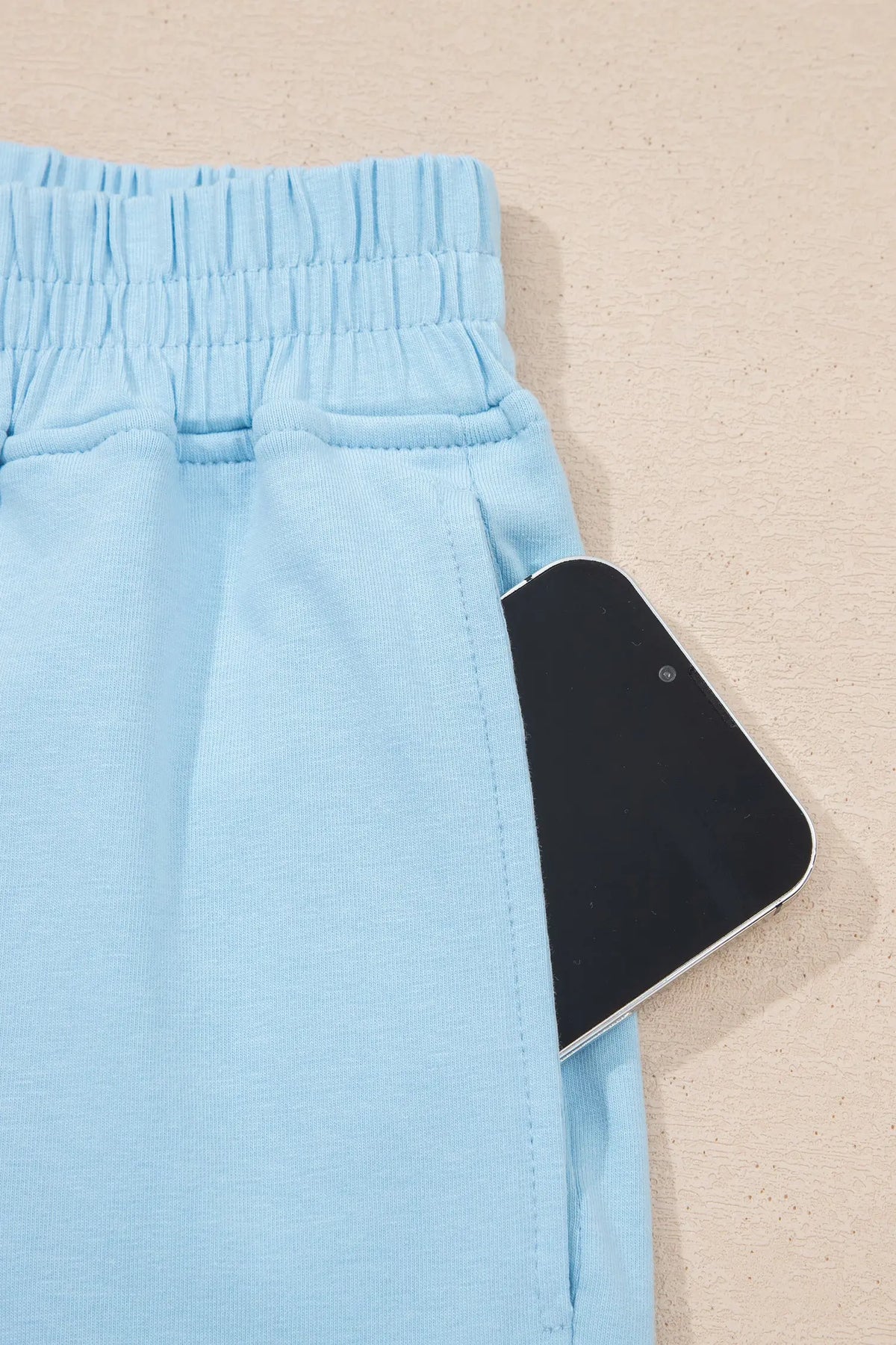 Solid Color Cropped Tank Top and Jogger Pants Set