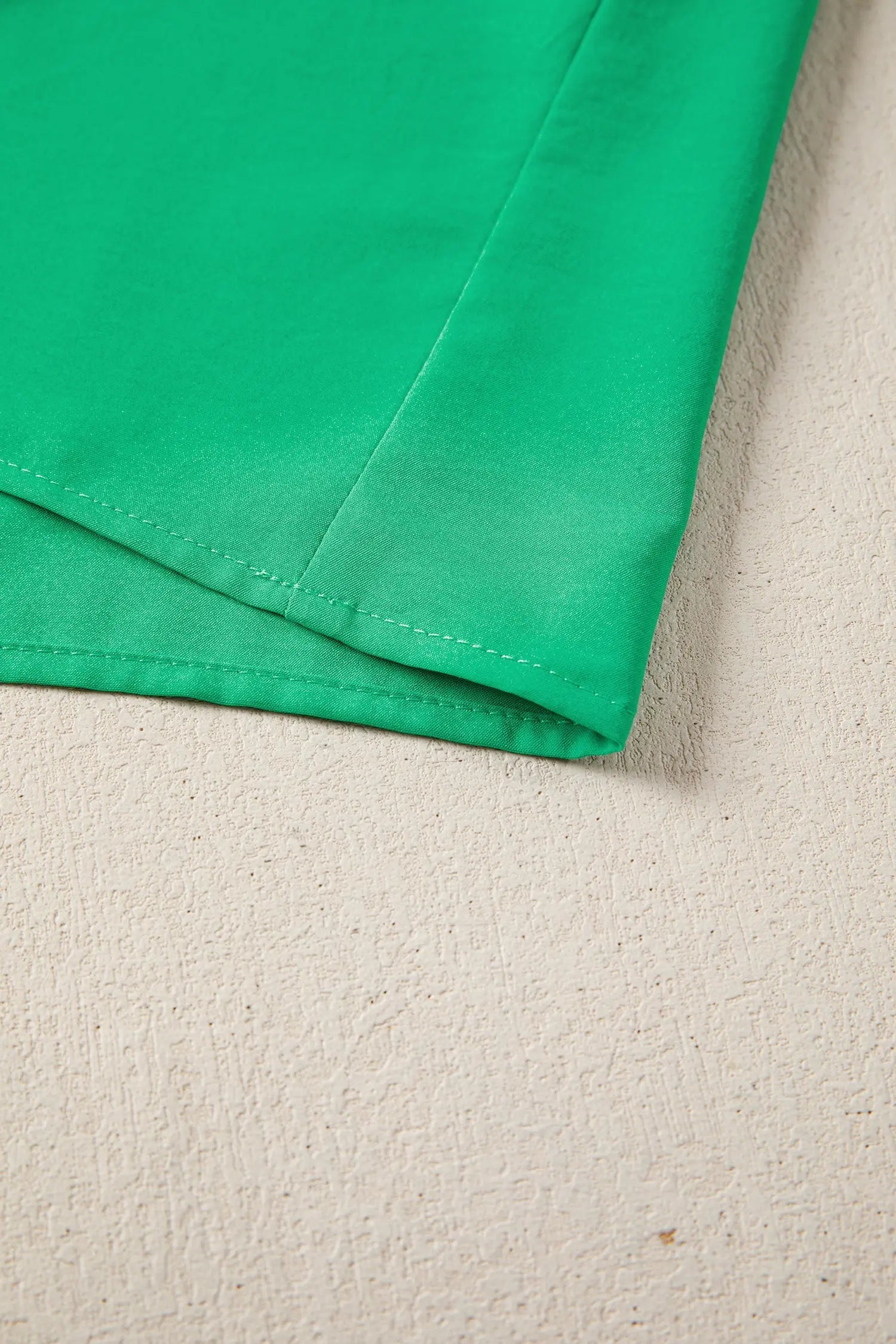 Bright Green Solid Color V Neck Short Puff Sleeve High Waist Tiered Maxi Dress - Casual Dresses