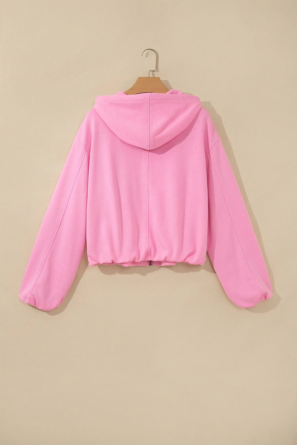 Sachet Pink Zip-up One Piece Long Sleeve Hoodie hanging view · nz-alt-v1