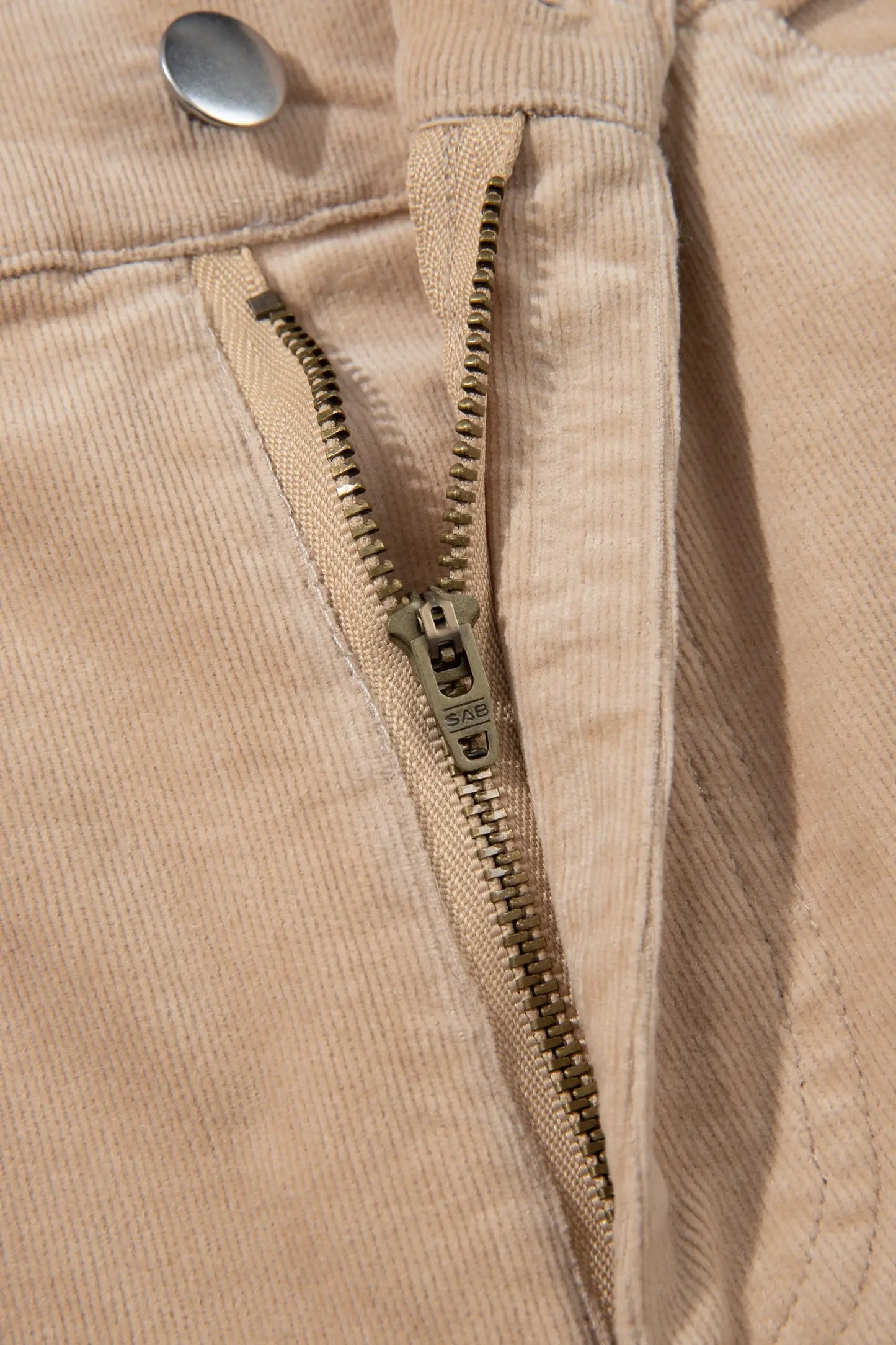 Smoke Gray Corduroy Side Panel Colorblock Straight Leg Pants