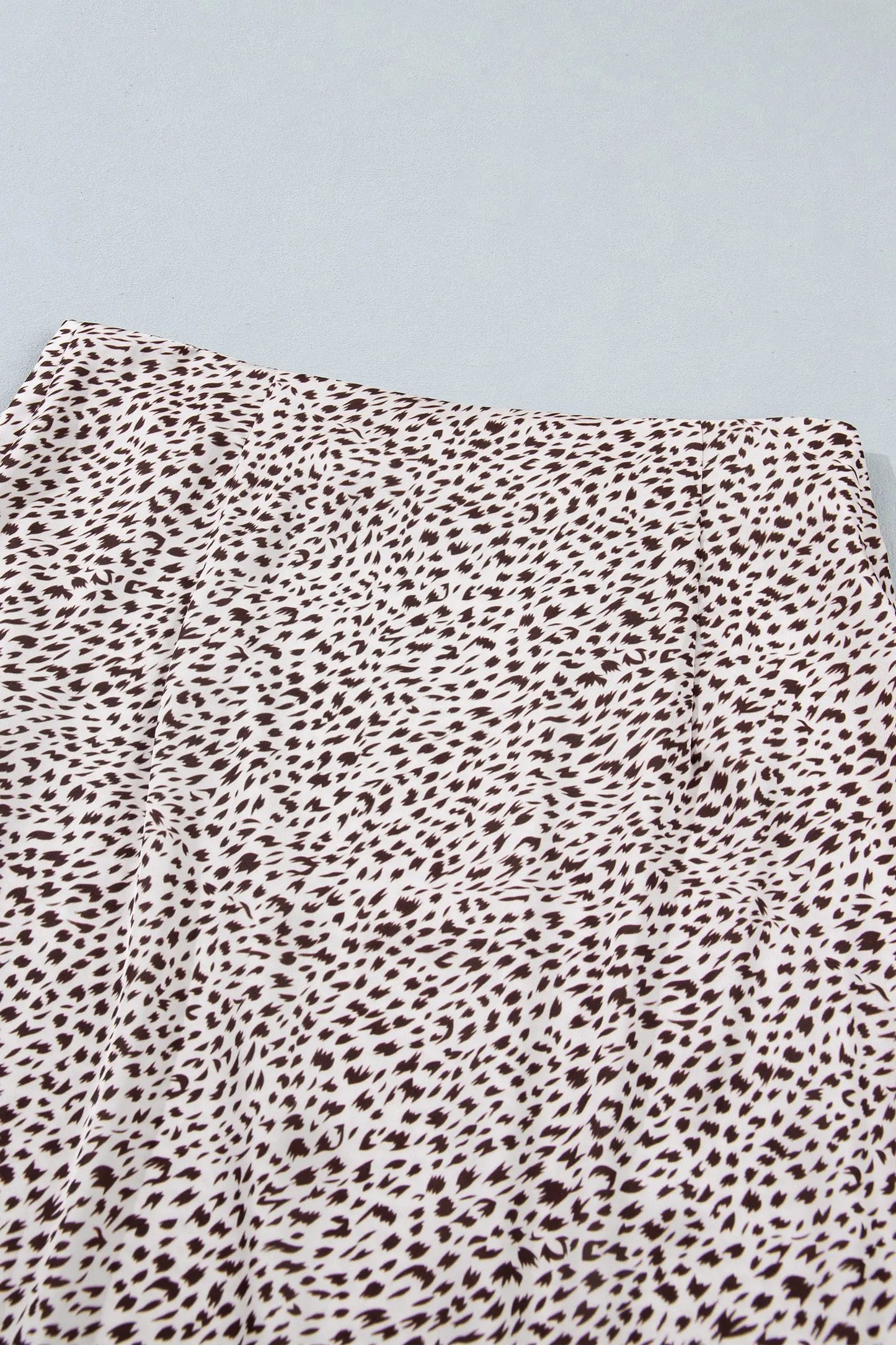 Brown Cheetah Print Trim Split Long Western Skirt