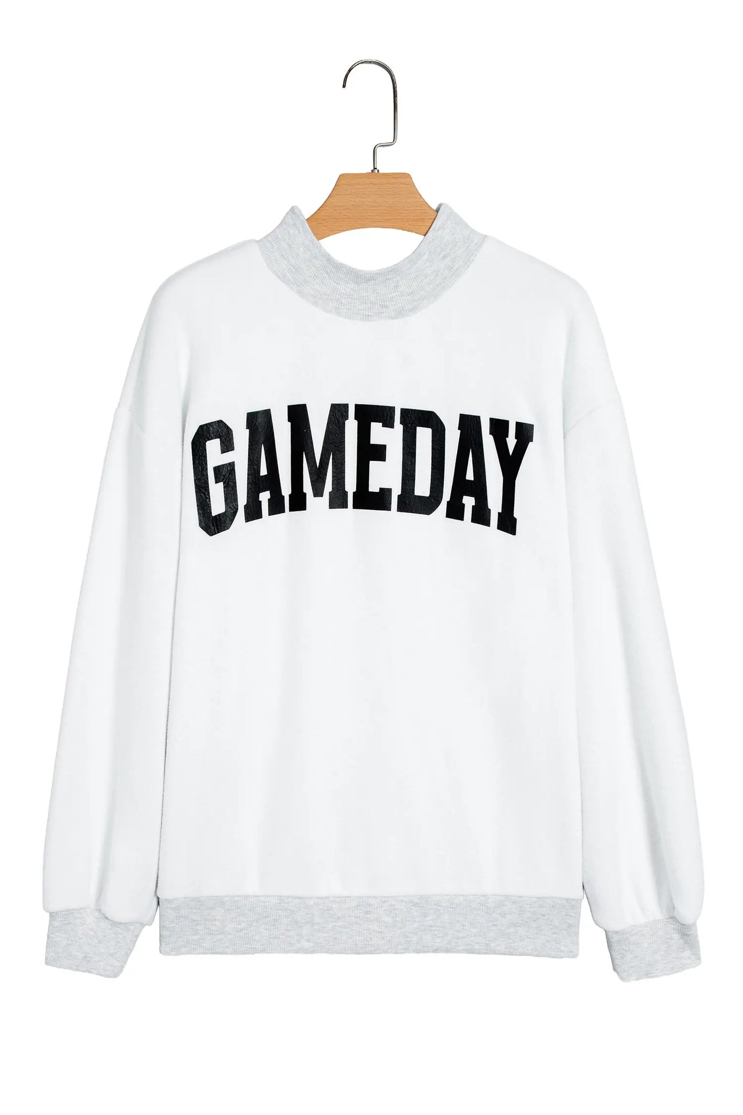 Light Grey High Neck GAMEDAY/ FOOTBALL Double Side Printed Reversible Sweatshirt