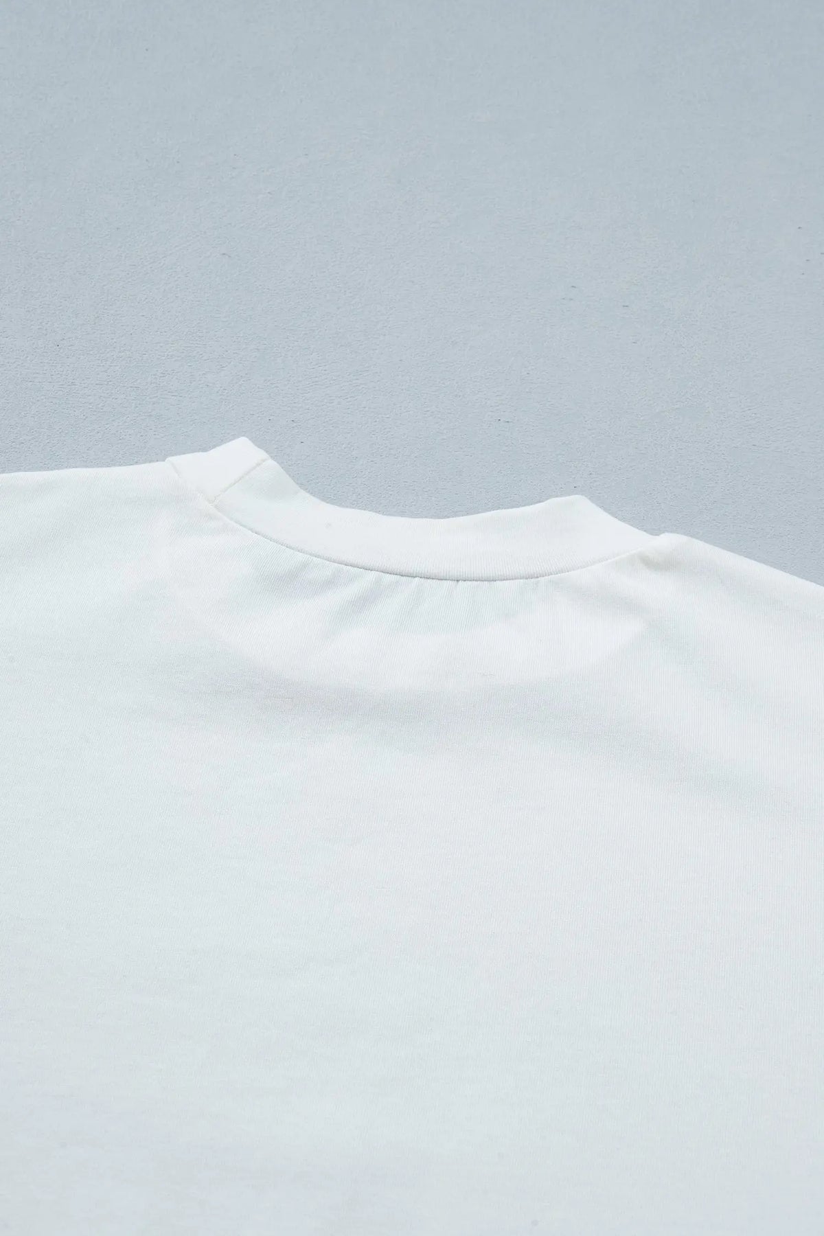 Cotton White Asymmetric Lace Hem Patchwork Tee