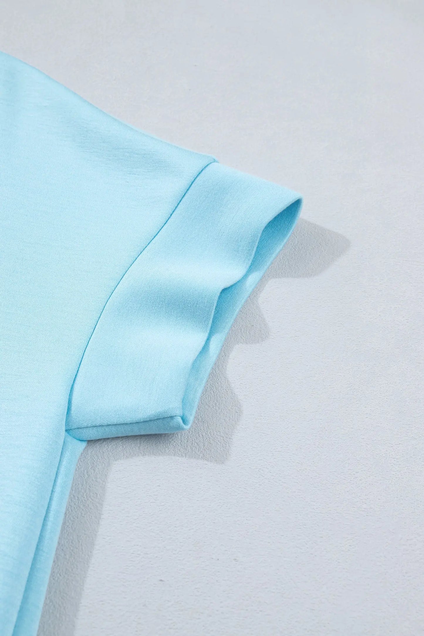 Myosotis Half Zip High Neck Tee Athleisure Short Set Nataliz