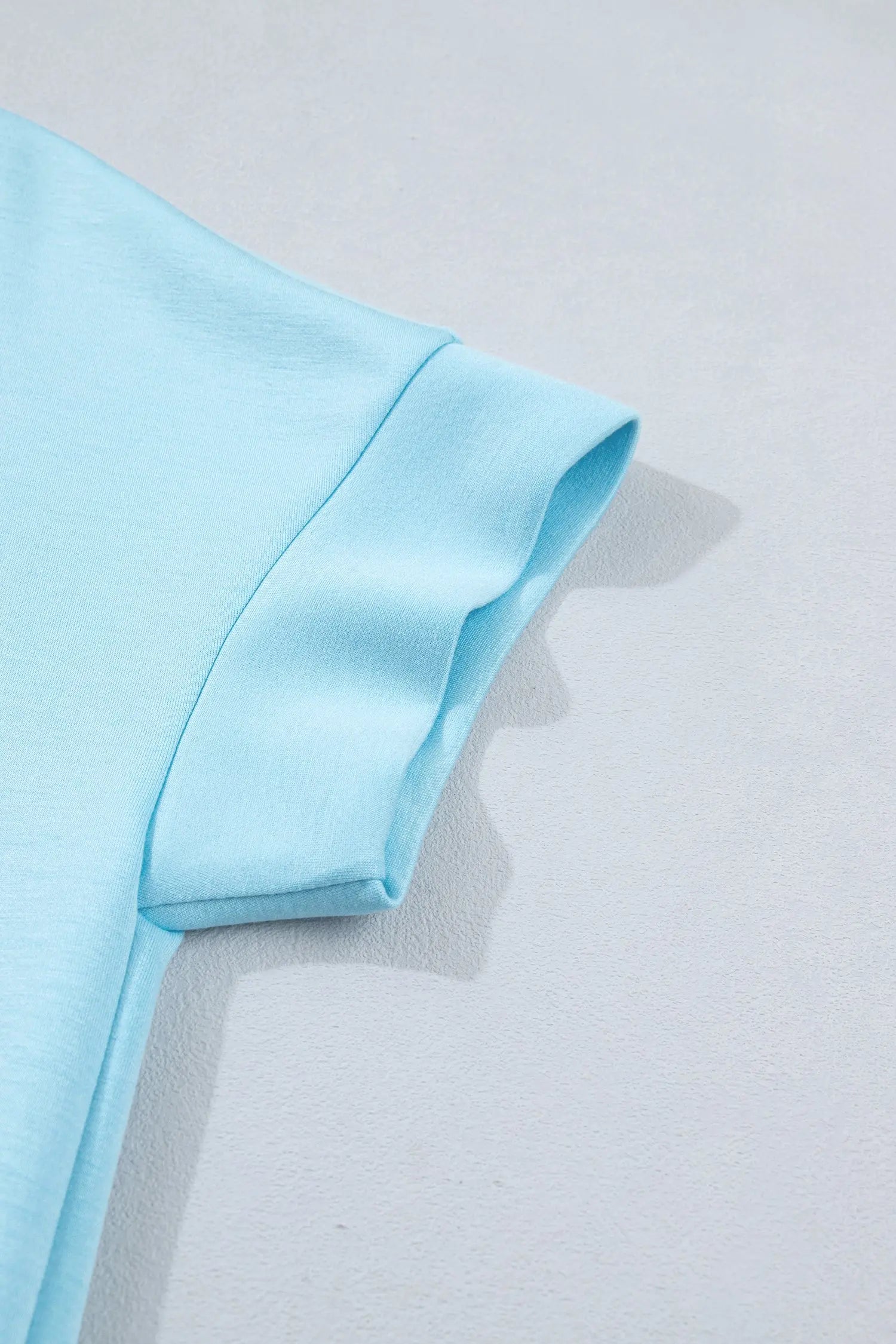 Myosotis Half Zip High Neck Tee Athleisure Short Set Nataliz