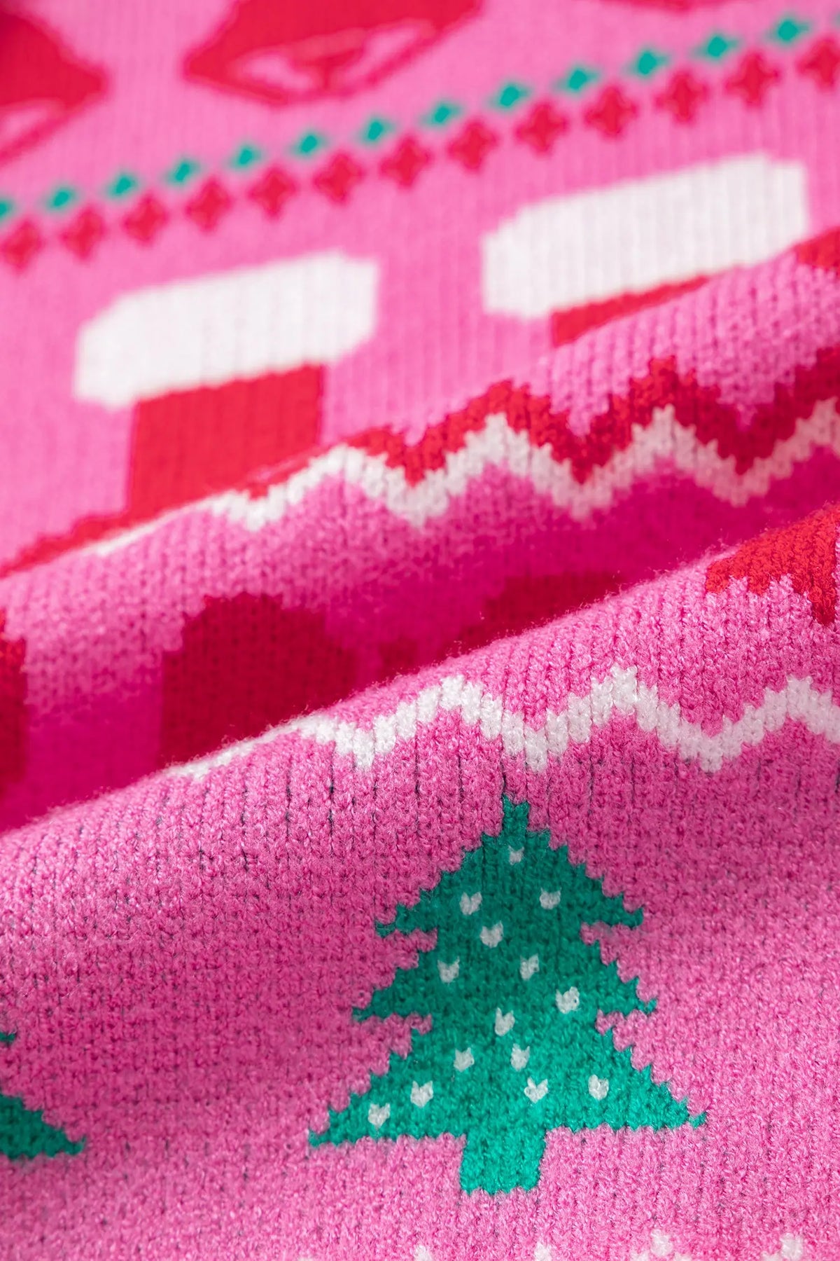 Christmas Holiday Graphic Round Neck Knit Sweater