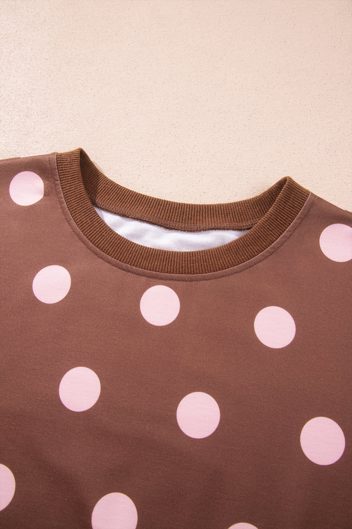 Polka Dot Long Sleeve Top Split Skort Casual 2pcs Set