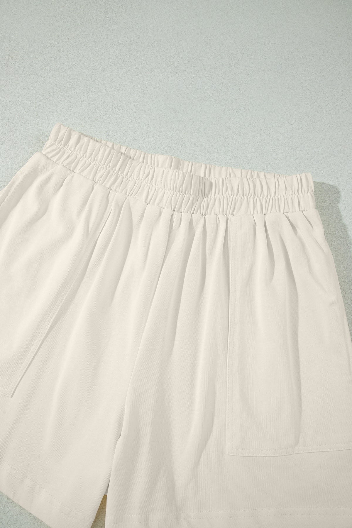 Cotton Stitched Detail Loose Tank Top 2pcs Short Set