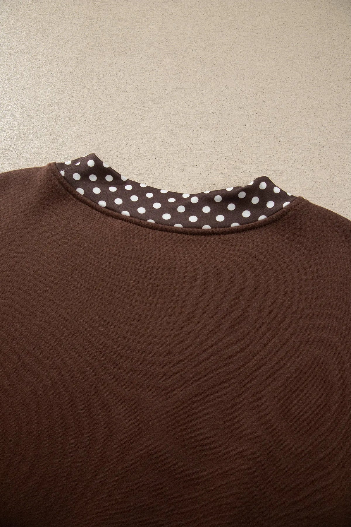 Pink Colorblock Polka Dot Contrast Trim Oversized Sweatshirt