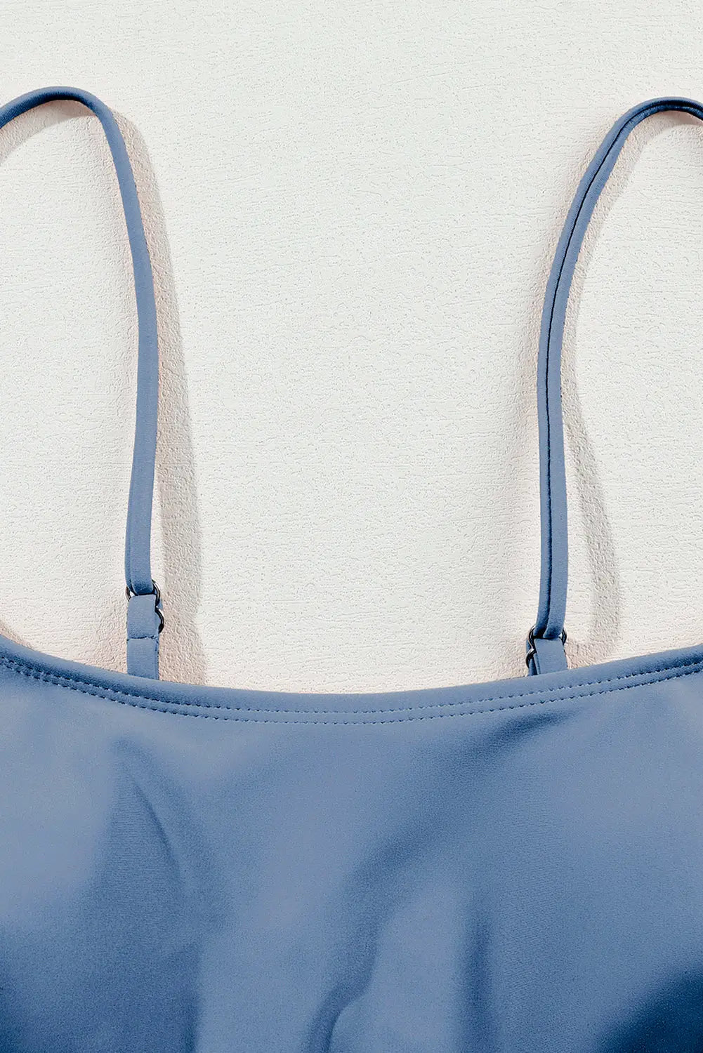 Dusk Blue Colorful Stitch Border Detail 2pcs High Waist Bikini Swimsuit