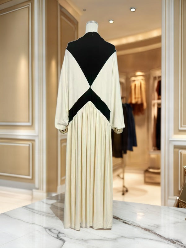 Colourblock Mock Neck Batwing Maxi Dress mannequin view · nz-bg-v1