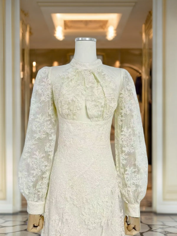 Floral Lace Puff Sleeve Maxi Dress mannequin view · nz-bg-v1