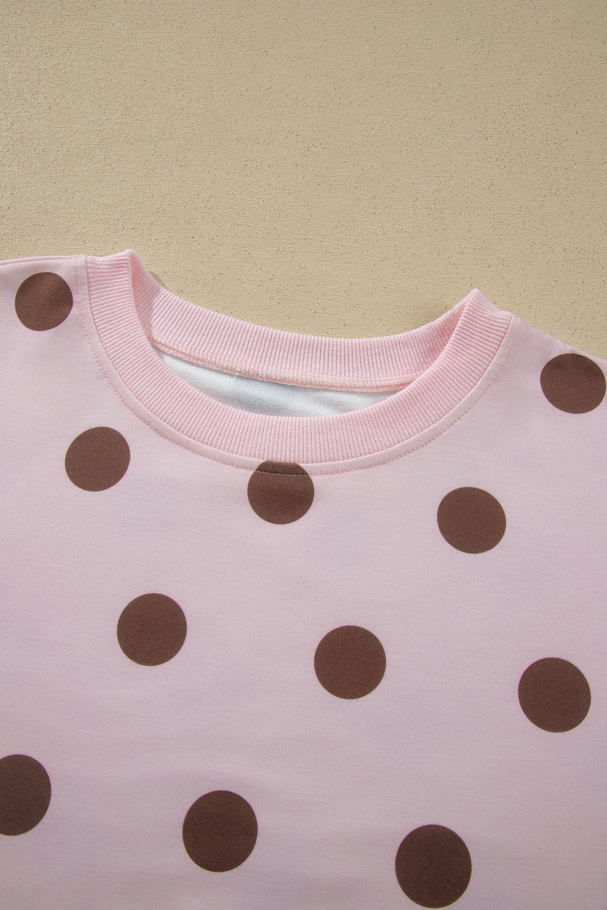 Polka Dot Long Sleeve Top Split Skort Casual 2pcs Set