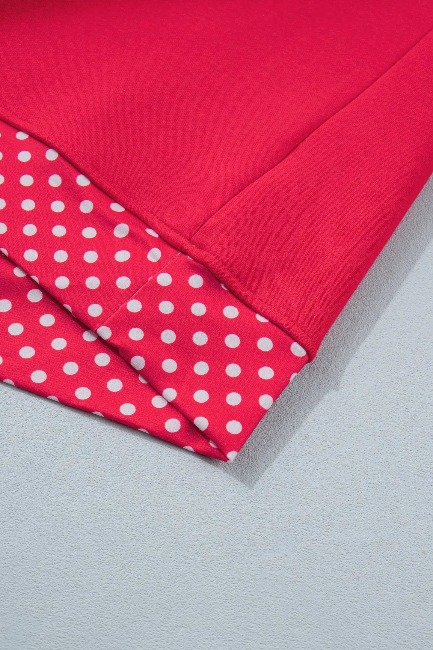 Pink Colorblock Polka Dot Contrast Trim Oversized Sweatshirt
