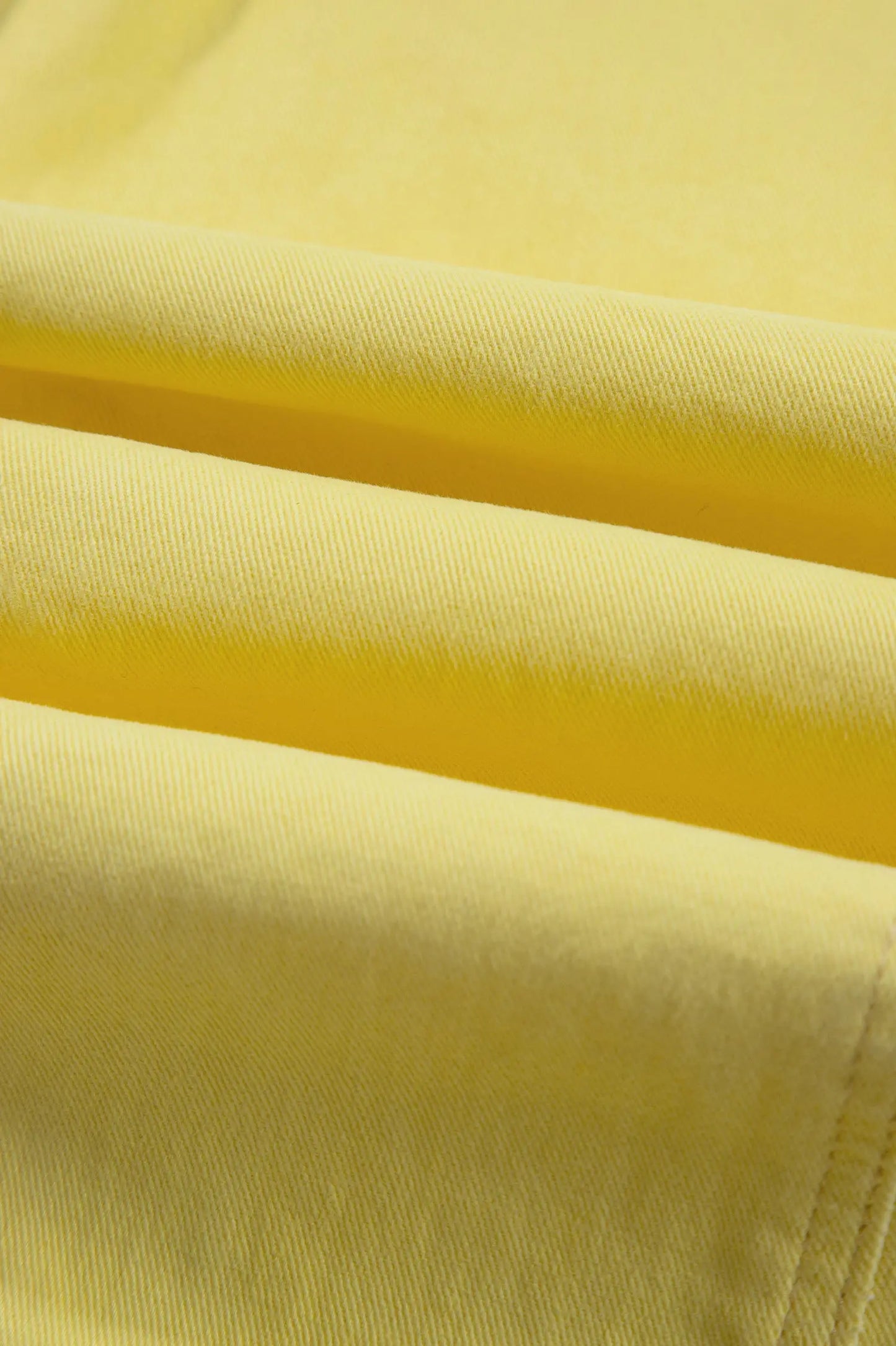Yellow Solid Color Grommet Detail Knot Waist Barrel Jeans
