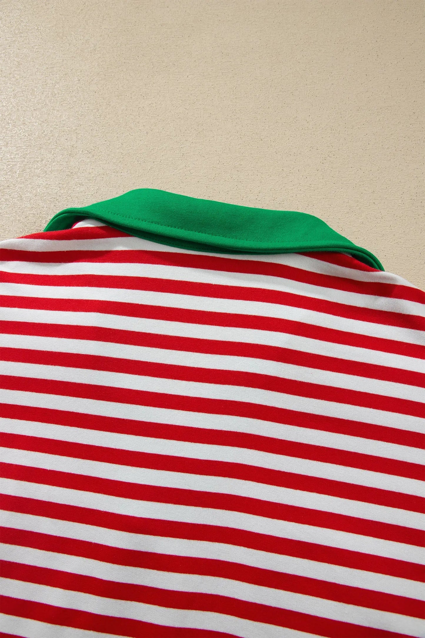 Red Stripe Colorblock Trim Polo Collar Drawstring Elastic Waist Band Casual 2pcs Outfit