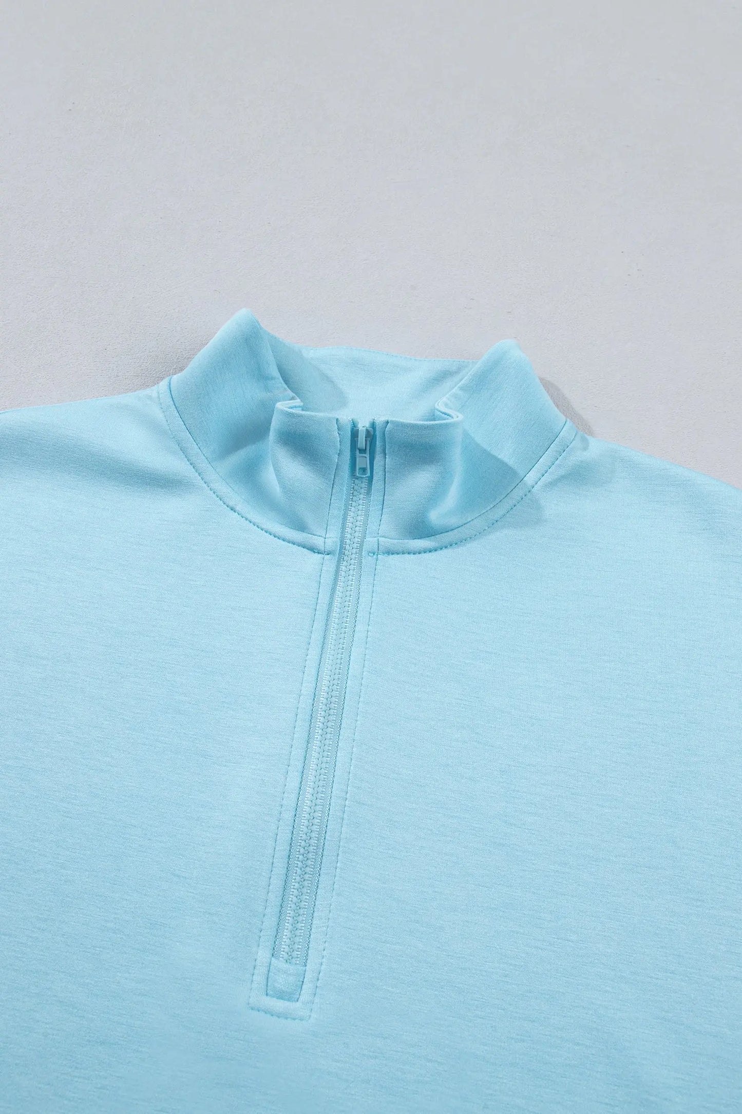 Myosotis Half Zip High Neck Tee Athleisure Short Set Nataliz