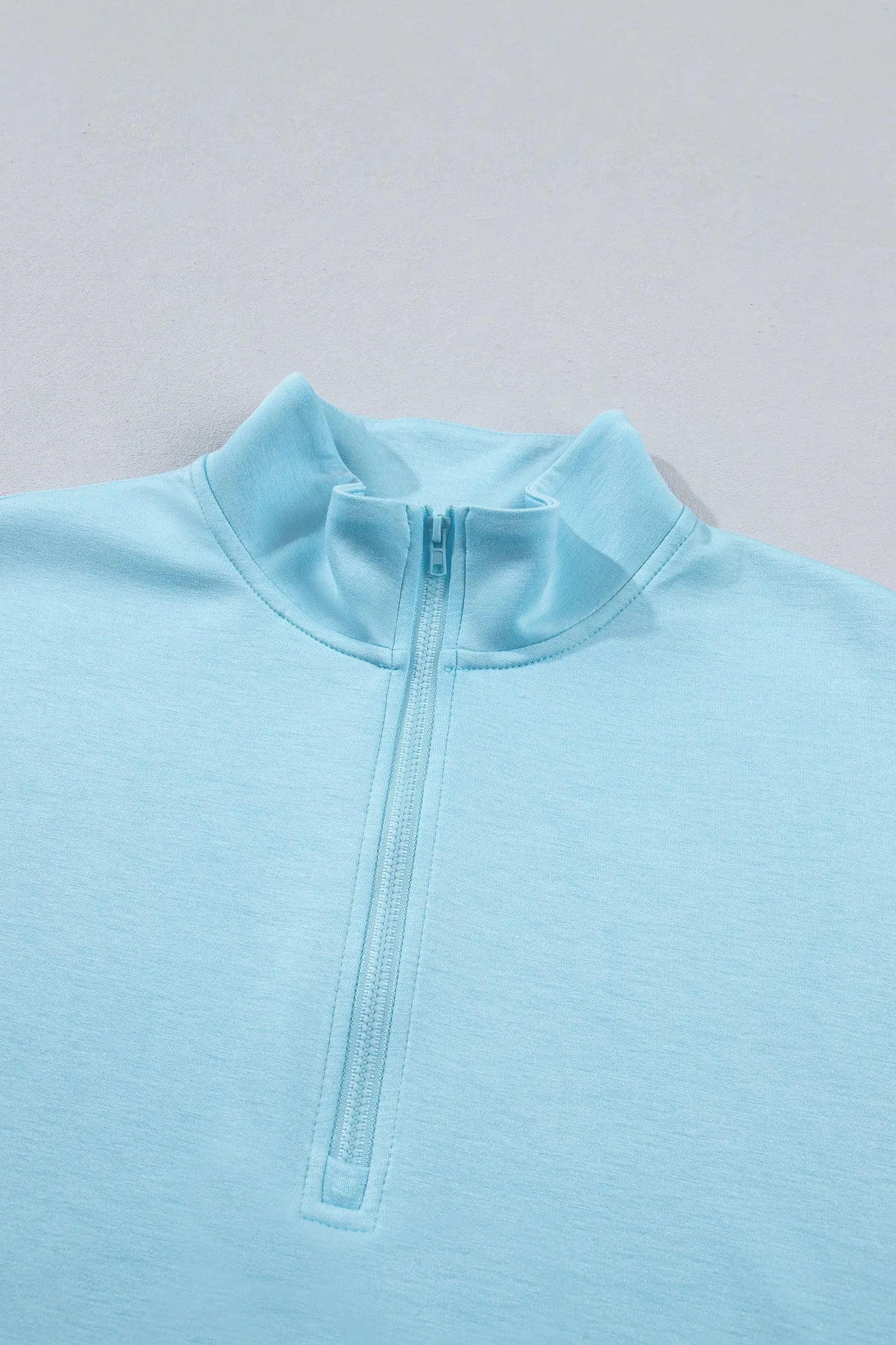 Myosotis Half Zip High Neck Tee Athleisure Short Set Nataliz