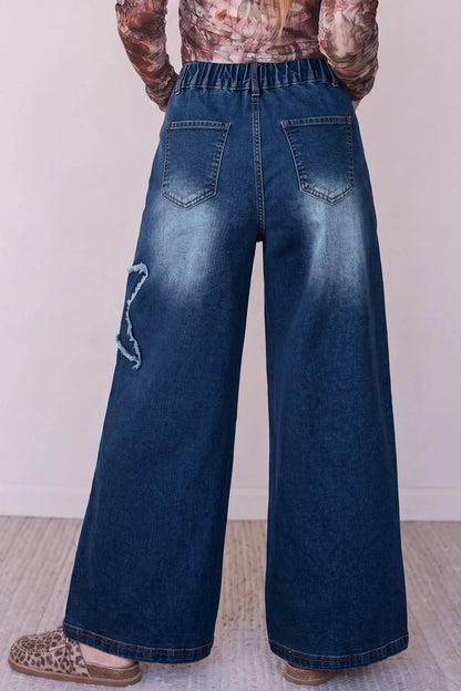 Ashleigh Blue Star Decorated Wide Leg Jeans