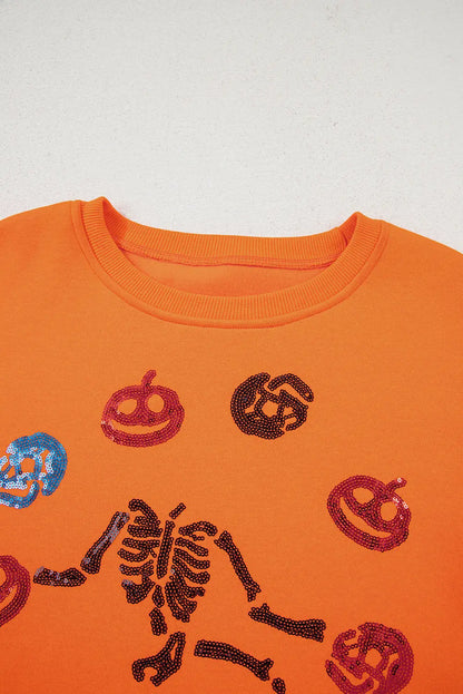 Carrot Dancing Critters Sequin Halloween Crewneck Sweatshirt