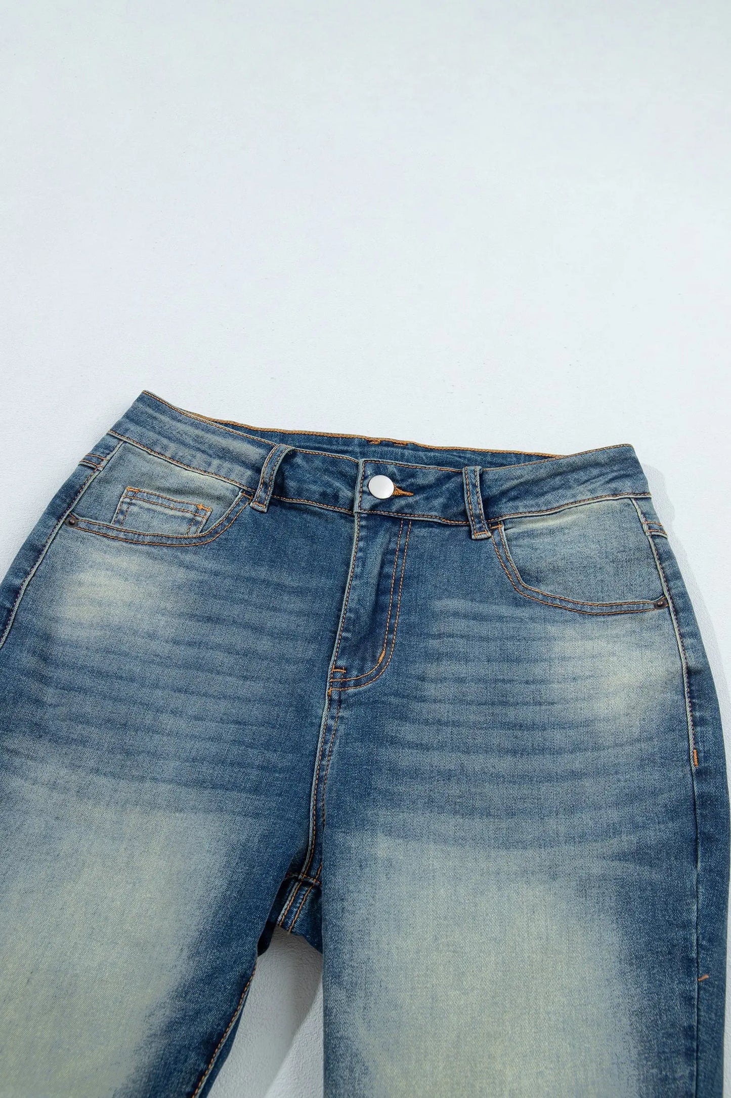Sail Blue Pocket Detail Flare Leg Jeans