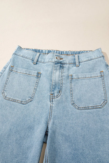 Beau Blue Solid Full-Length Regular Pocket Detail Wholesale Denim Jeans