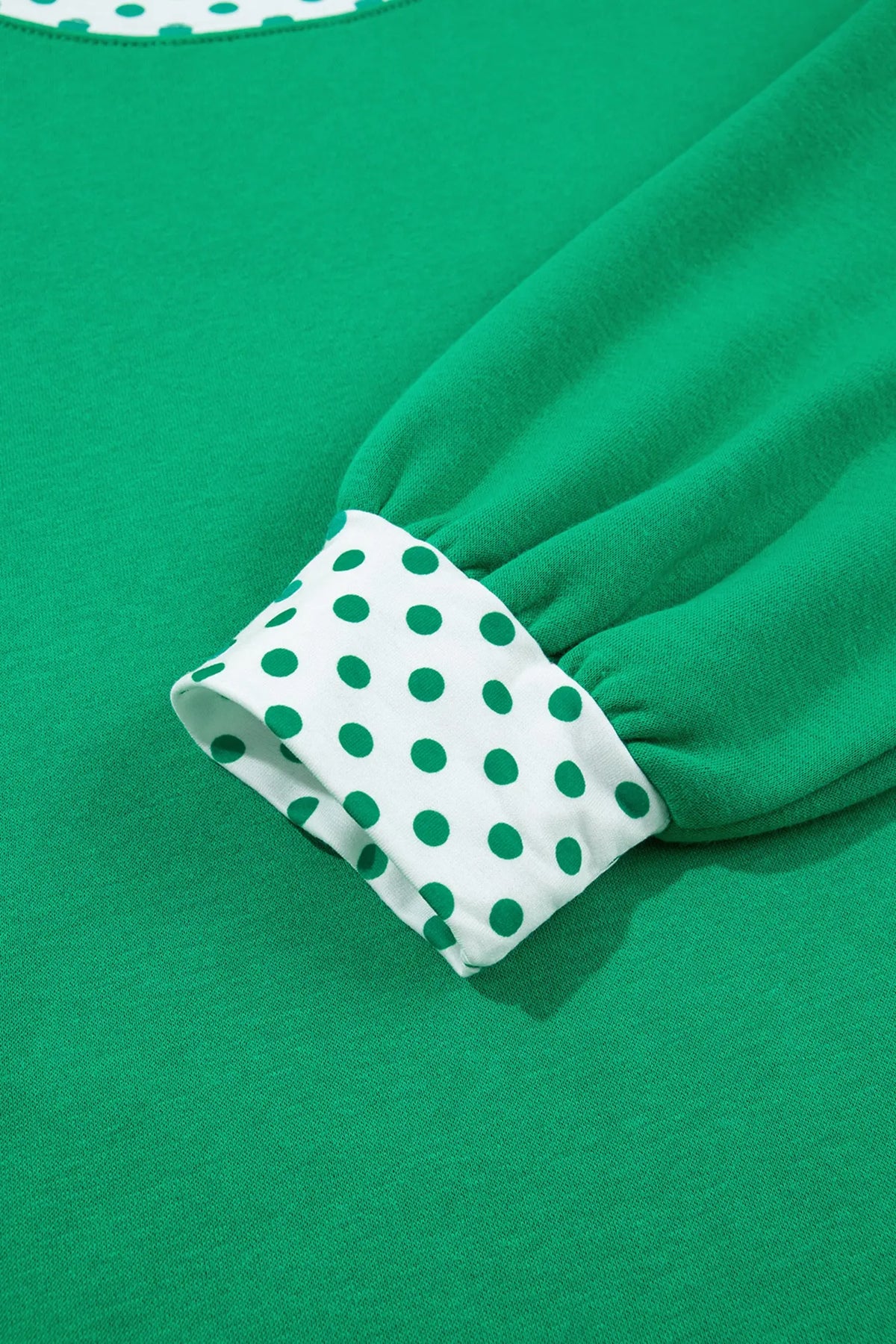 Polka Dot Trim Baggy Pullover 2pcs Short Set