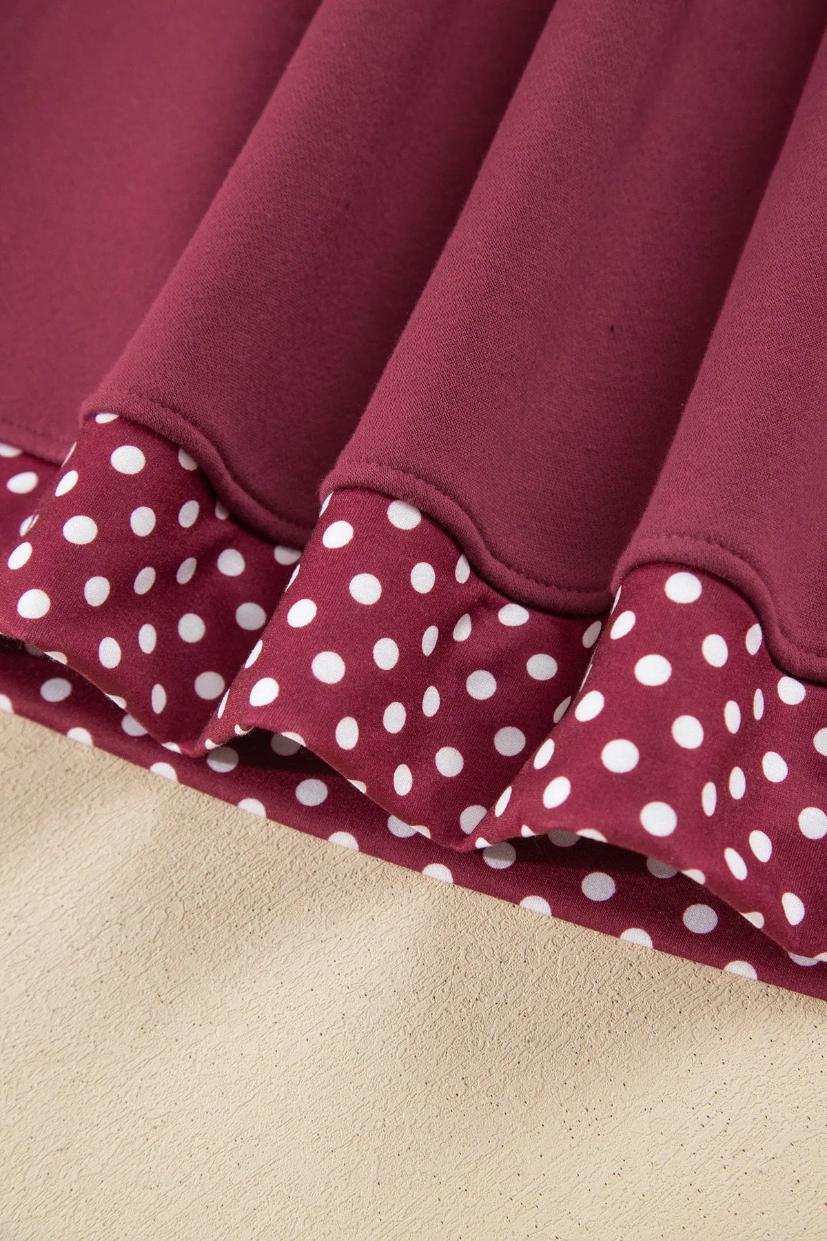 Tillandsia Purple Colorblock Polka Dot Contrast Trim Oversized Sweatshirt