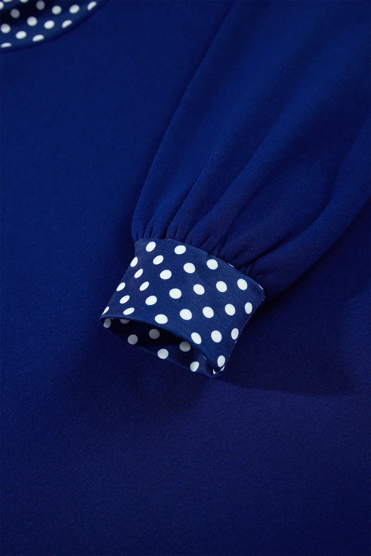 Tillandsia Purple Colorblock Polka Dot Contrast Trim Oversized Sweatshirt