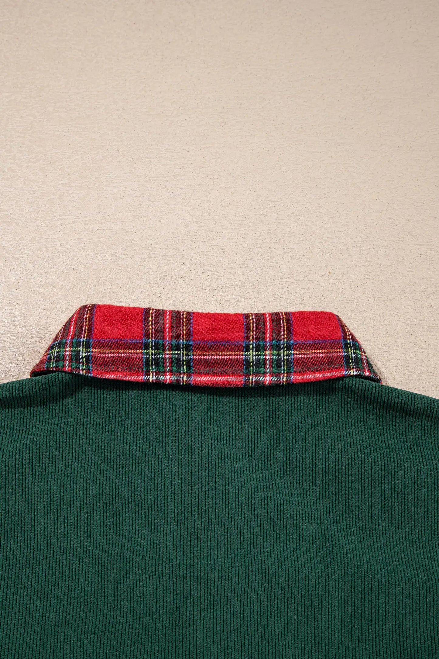 Blackish Green Plaid Pocket Button Long Sleeve Shift Shacket