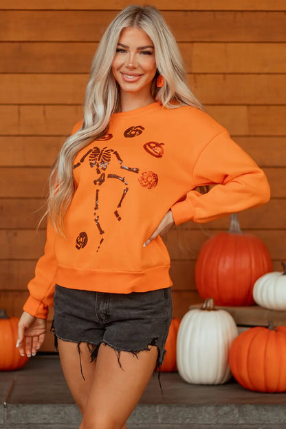 Carrot Dancing Critters Sequin Halloween Crewneck Sweatshirt