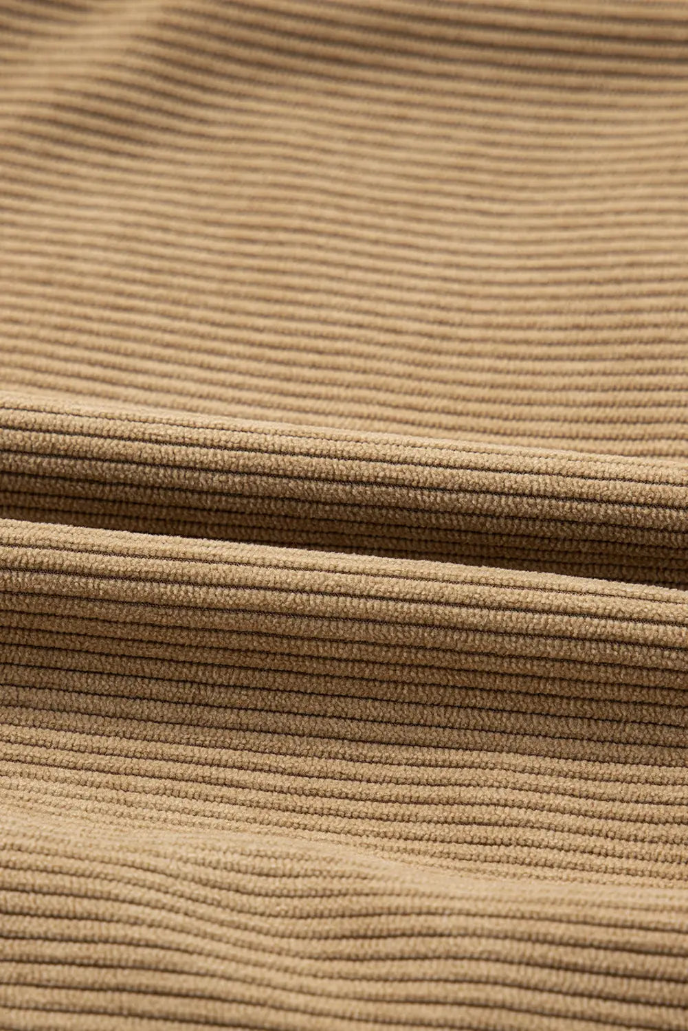 Camel Corduroy Buttoned Front Faux Pockets Mini Skirt