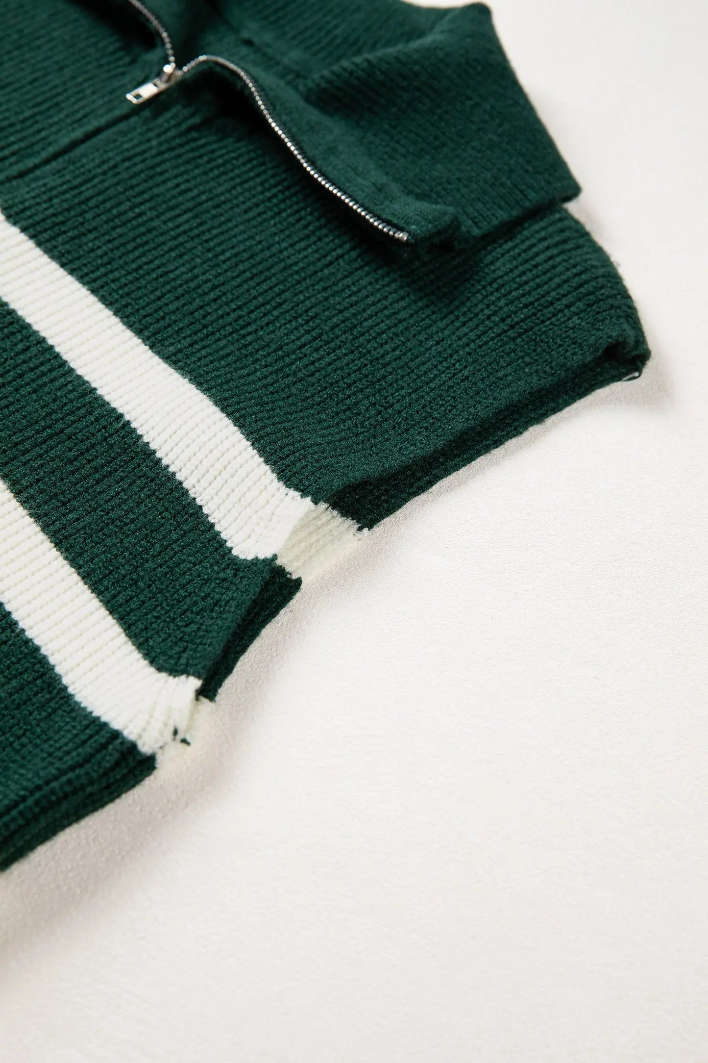 Chicory Coffee Ribbed Half Zip Collared Sweater Vest