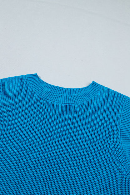 Myosotis Slim Knit Polka Dot Knot Back Cropped Sweater Tank