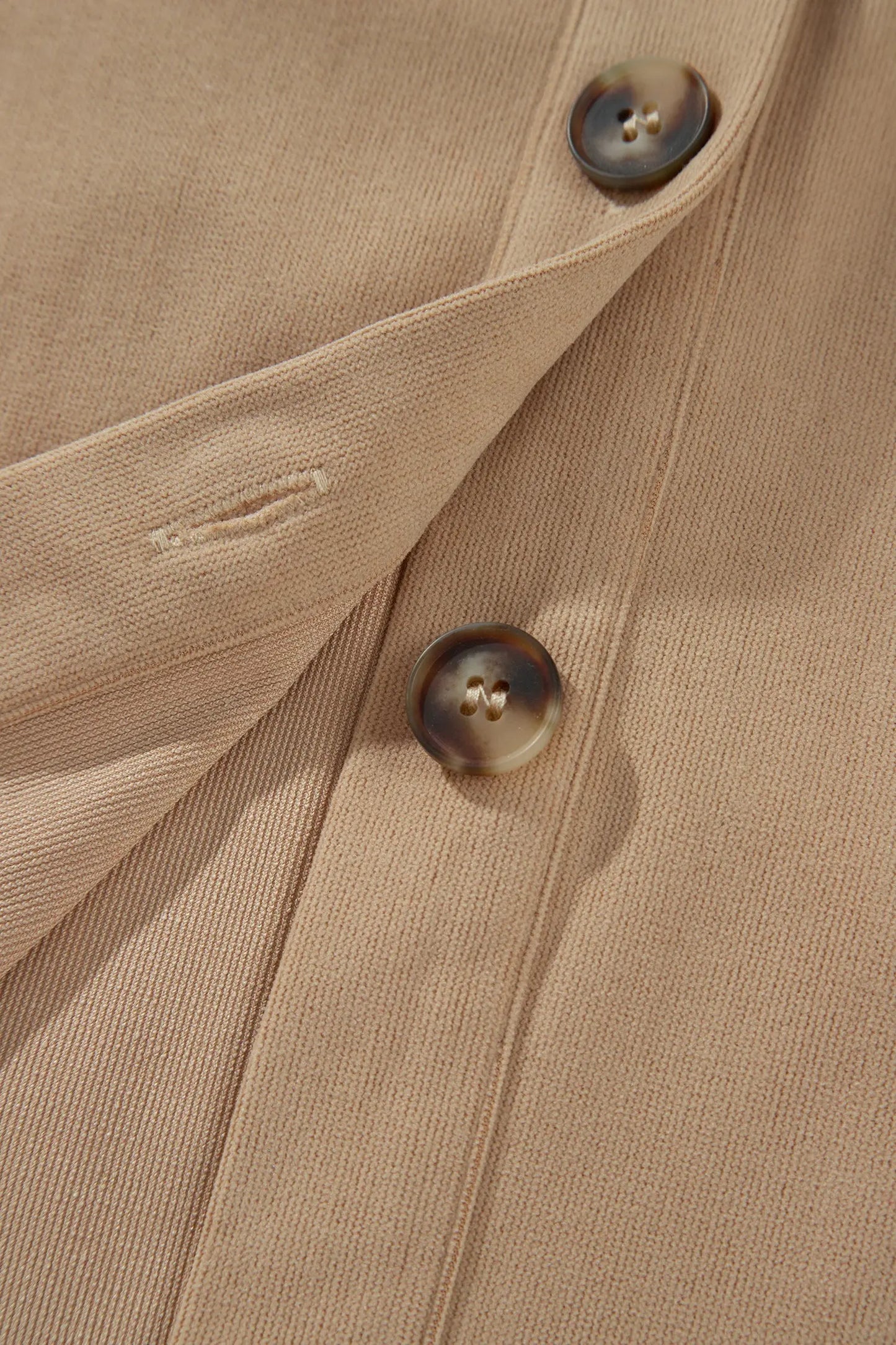 Light French Beige Plaid Colorblock Shirt Collar Shift Shacket