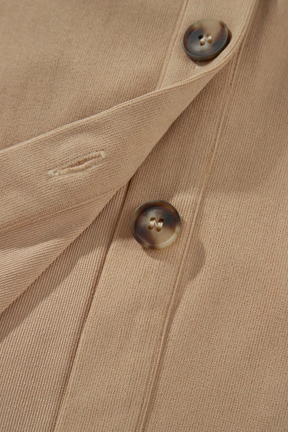 Light French Beige Plaid Colorblock Shirt Collar Shift Shacket