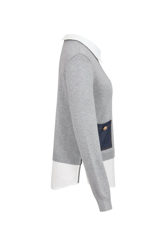 Collared Layered Knit side view