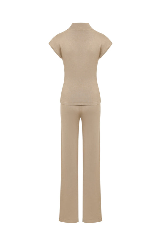 Mocha Knit Two Piece Set hanging view