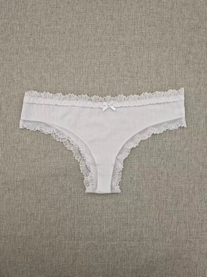 White cheeky with lace trimming Nataliz