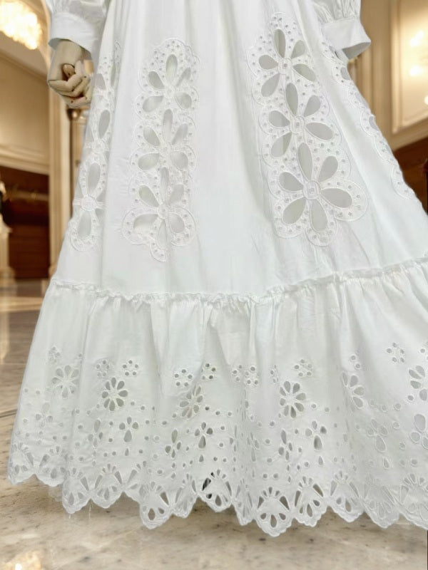 Broderie Cut-Out Twist Front Maxi Dress detail view · nz-bg-v1