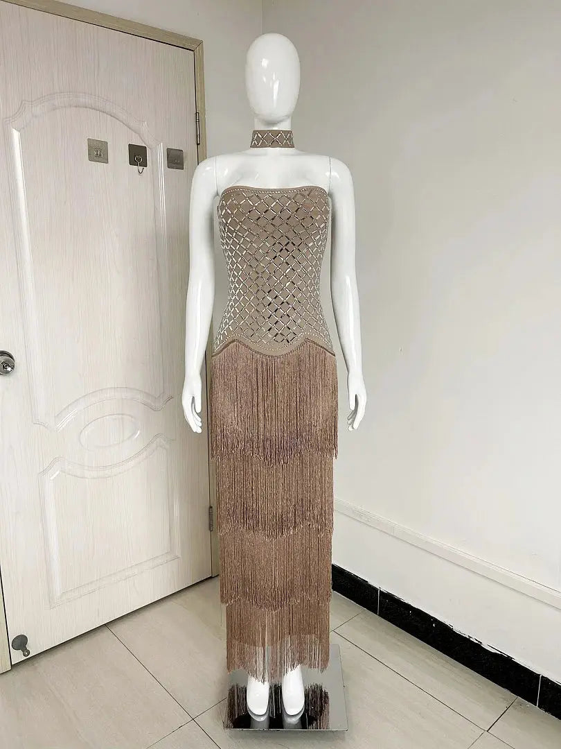 Strapless Tulle Dress with Sequined Natural Waist and Tiered Ruffle mannequin view · nz-alt-v1