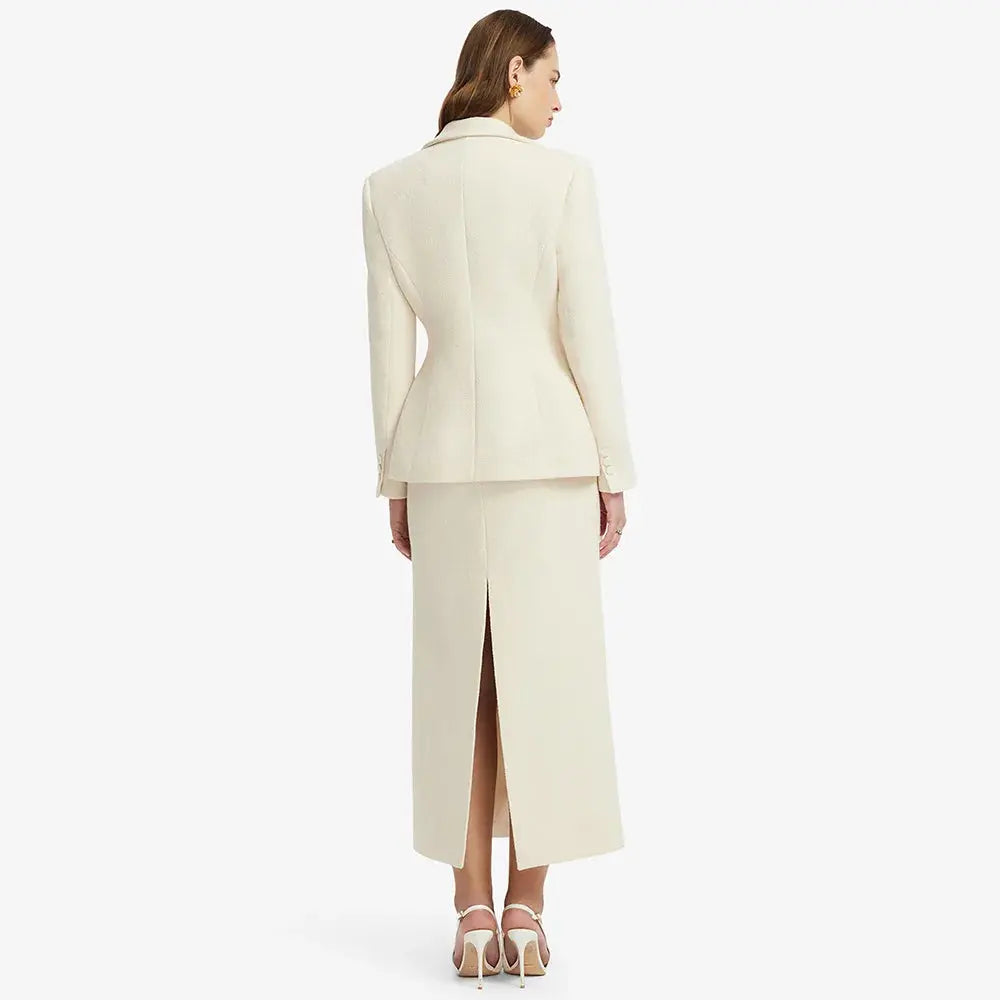 Ivory Two Piece Skirt Set model back view · nz-alt-v1