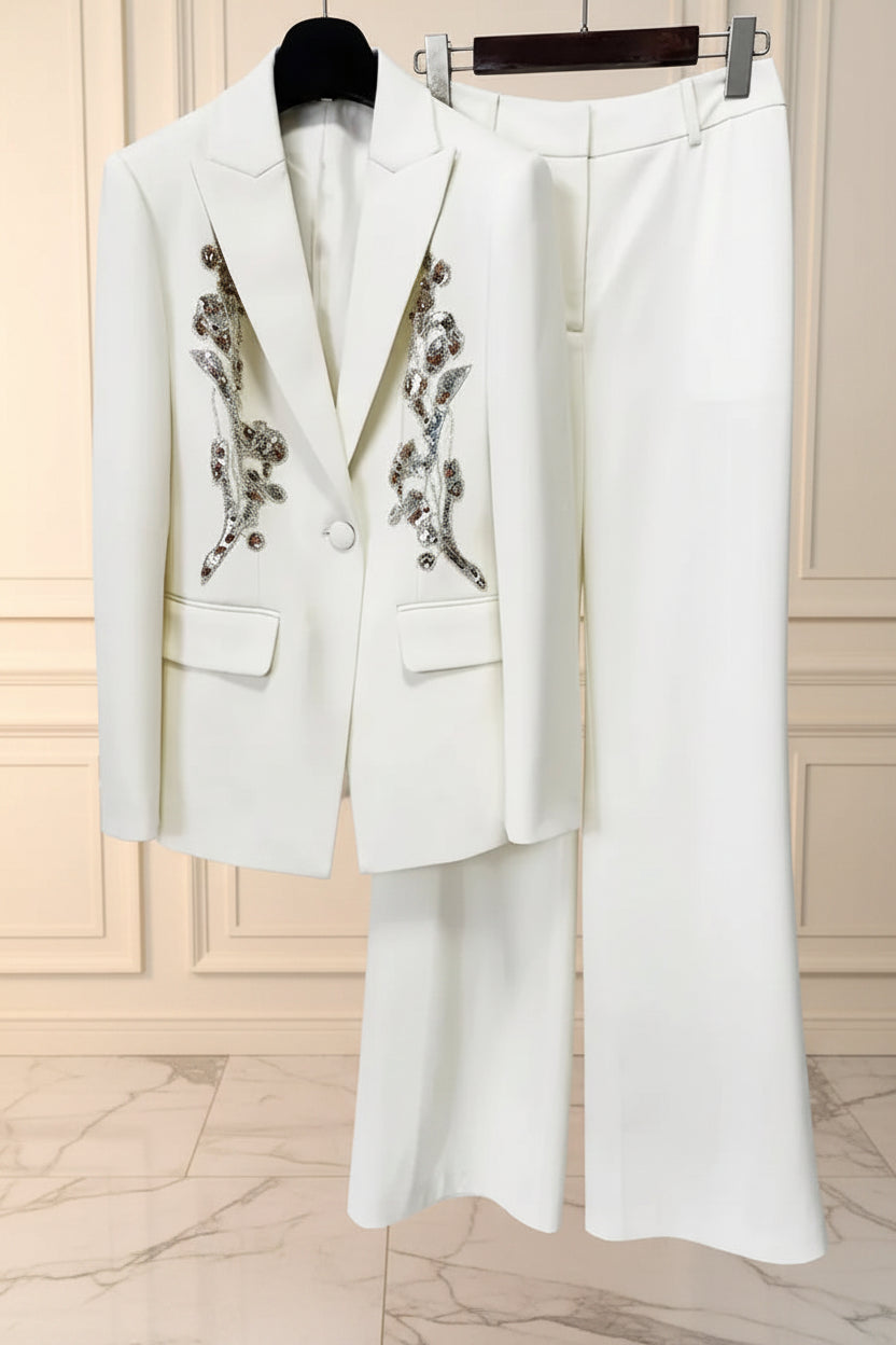 Formal Beaded Two-Piece Set hanging front view · nz-bg-v1