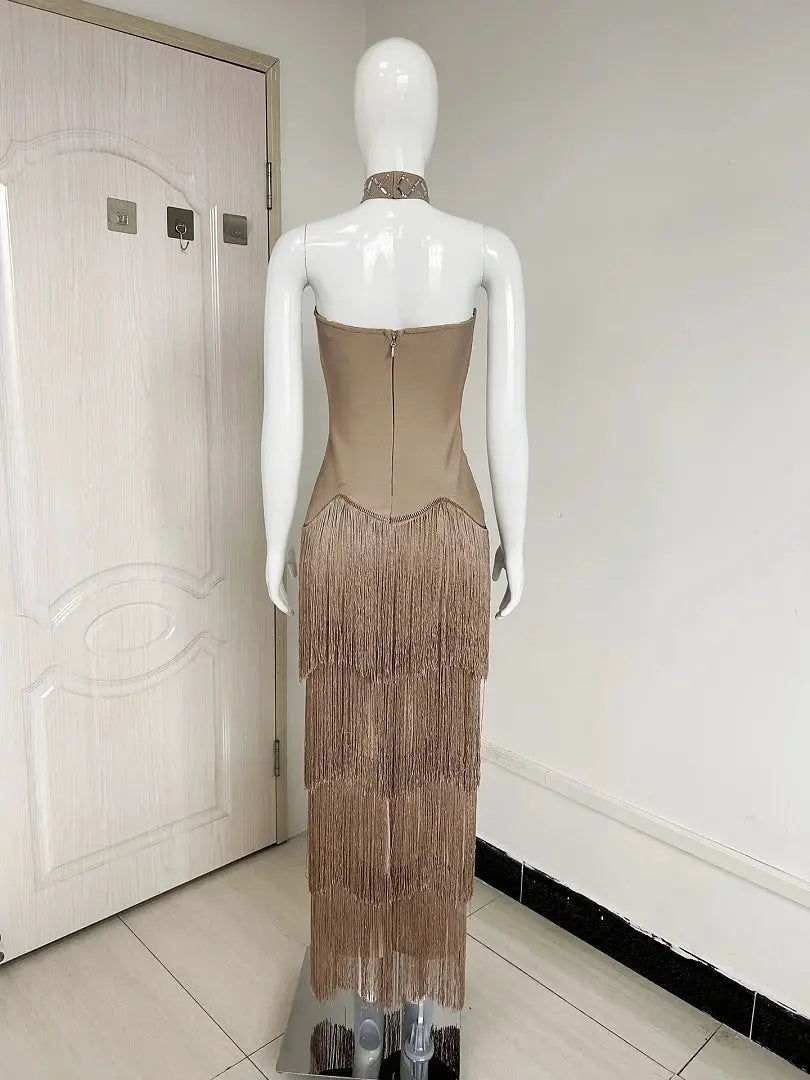 Strapless Tulle Dress with Sequined Natural Waist and Tiered Ruffle mannequin view · nz-alt-v1