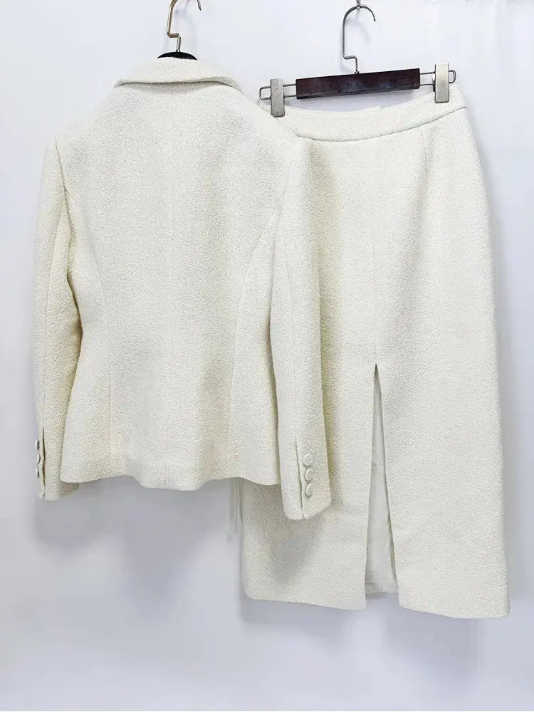 Ivory Two Piece Skirt Set hanging view · nz-alt-v1