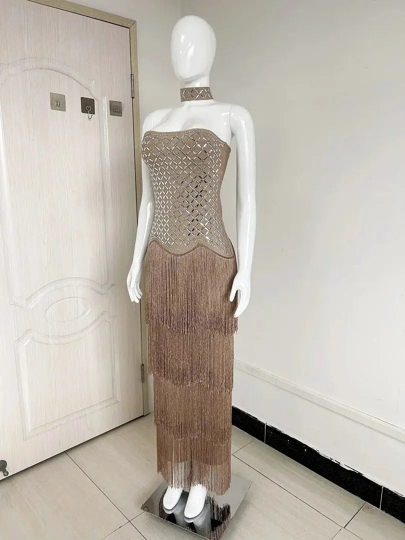Strapless Tulle Dress with Sequined Natural Waist and Tiered Ruffle mannequin view · nz-alt-v1